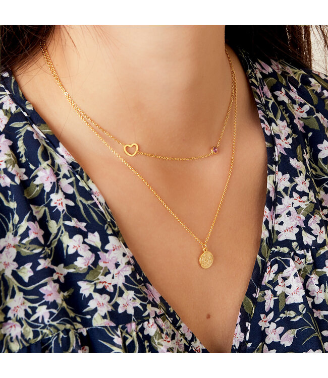 Gold Birthstone Necklace