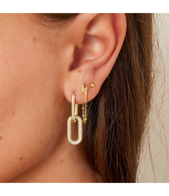 Thunderbolt Chain Stud Earrings