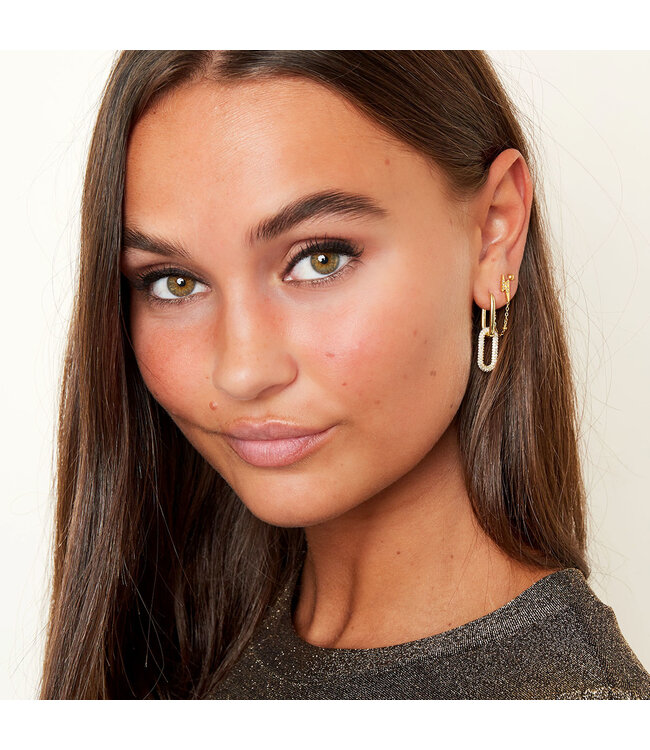 Thunderbolt Chain Stud Earrings