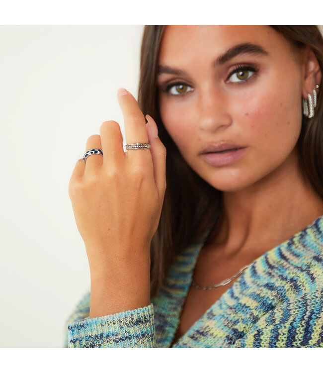 Silver Girafe Pattern Ring