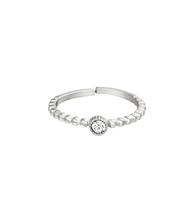 Silver Diamond Girl Ring