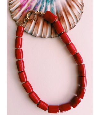 Bonnie Necklace Phil coral, Red