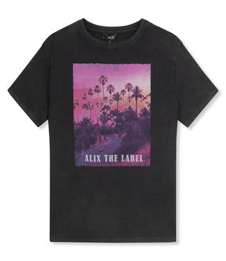 ALIX the label T-shirt Palmtree, Black
