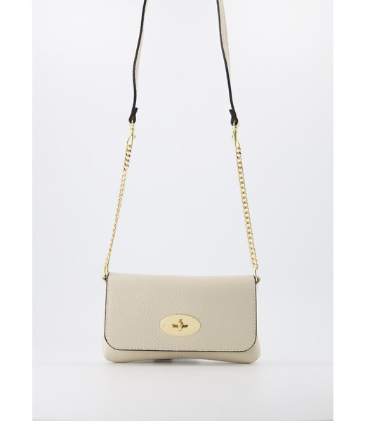 selectedbystijldepartment Bag clutch gold lock, Beige