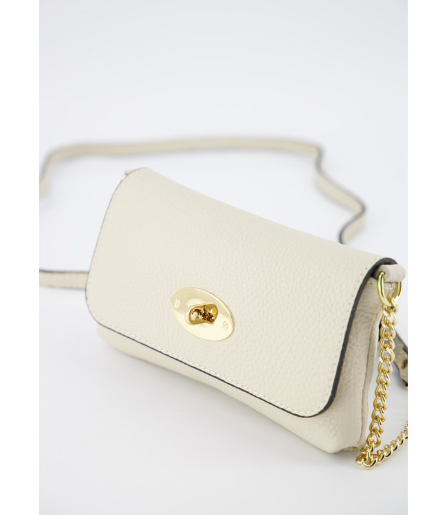 selectedbystijldepartment Bag clutch gold lock, Beige