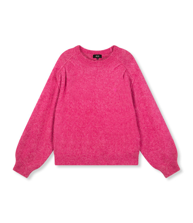 klinker Bewijs Guggenheim Museum Pullover knitted fluffy, Bright pink - STIJLdepartment