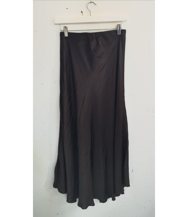 selectedbystijldepartment Skirt silk, Dark brown