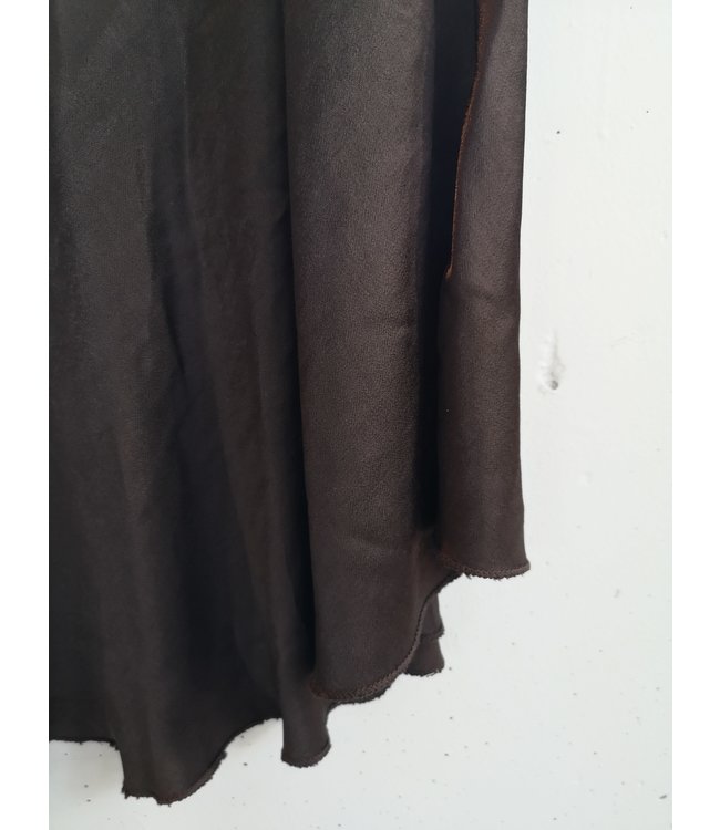 selectedbystijldepartment Skirt silk, Dark brown