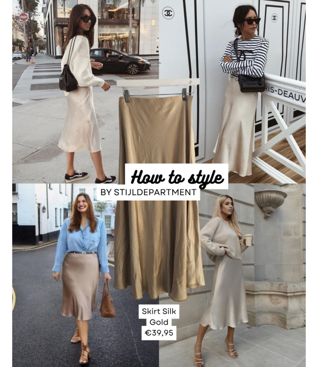 selectedbystijldepartment Skirt silk, Gold