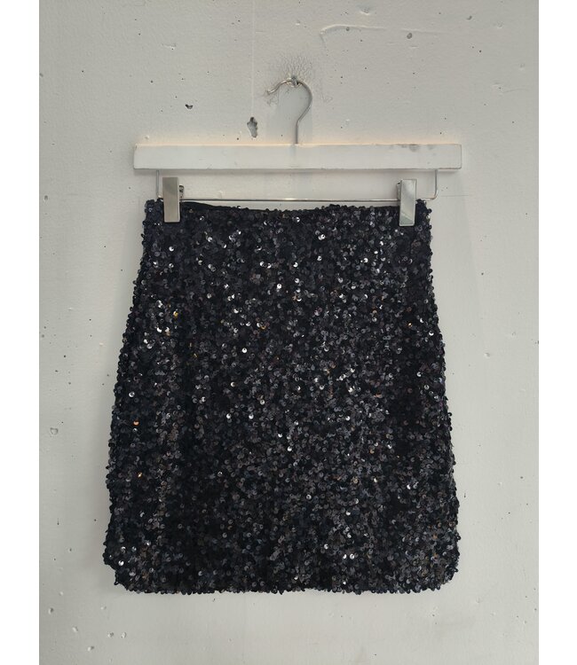 selectedbystijldepartment Skirt short paillet, Black
