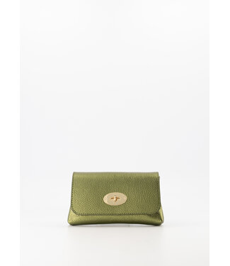 selectedbystijldepartment Bag clutch gold lock, Metallic green