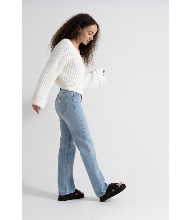 Abrand Jeans high straight Gina, Light blue