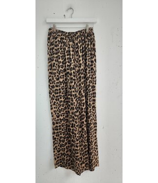 selectedbystijldepartment Pants wide silky leopard, Brown beige