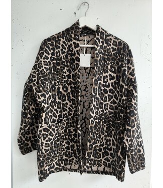 selectedbystijldepartment Jacket leopard print embroidered, Brown black