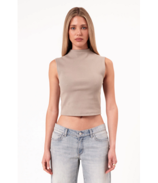 Abrand Top Heather icon mock neck, Dusty olive