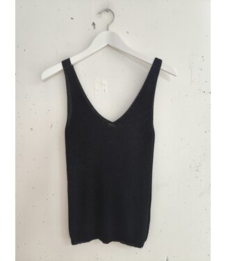 selectedbystijldepartment Singlet knitted glitter lurex, Black