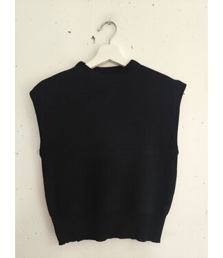selectedbystijldepartment Top knitted stretch cropped, Black