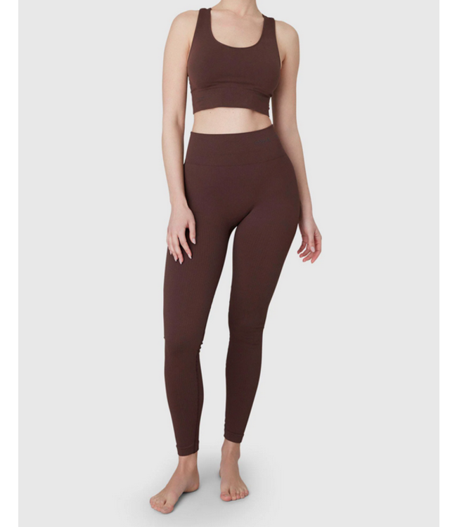 Legging TYRA rib, Brown