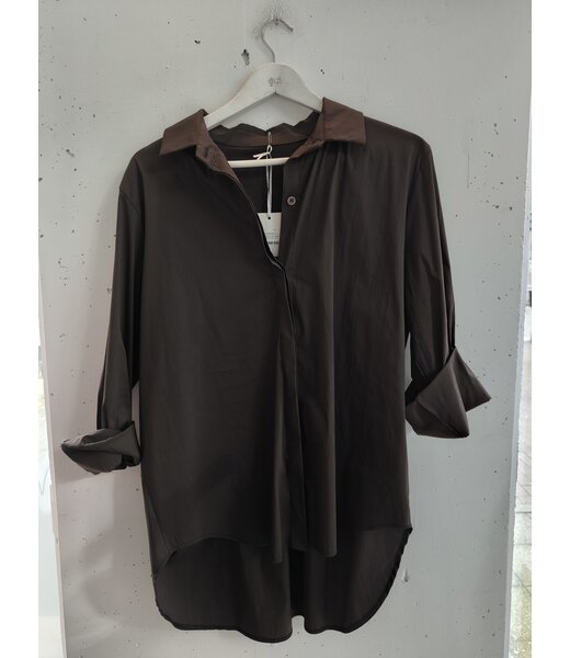 selectedbystijldepartment Blouse cotton basic, Brown