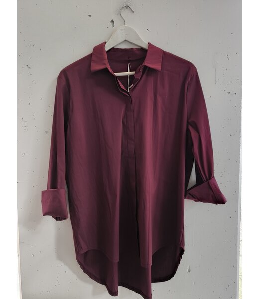 selectedbystijldepartment Blouse cotton basic, Bordeaux