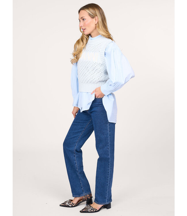 Abrand Jeans high straight BELLA, Mid blue