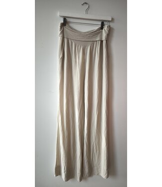 selectedbystijldepartment Pants wide viscose elastic waist, Ecru