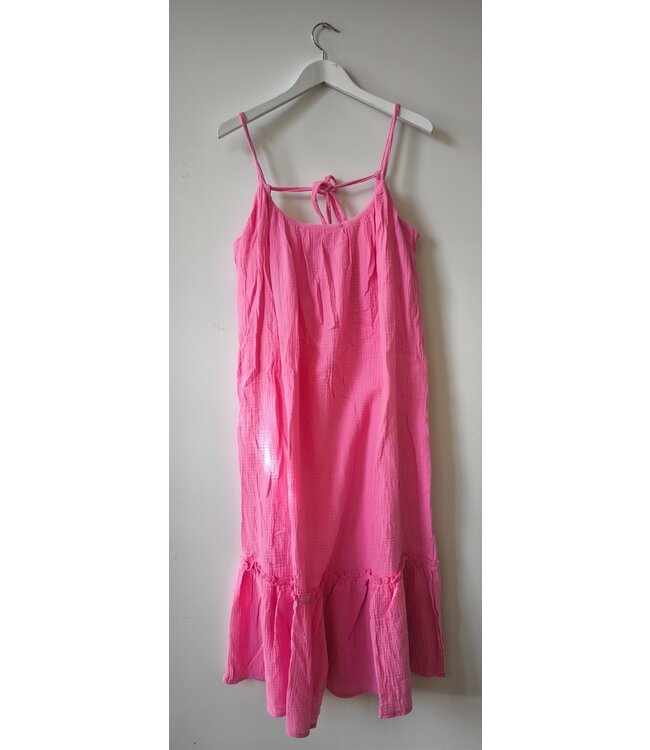 selectedbystijldepartment Dress maxi crinkle cotton ruffle, Pink