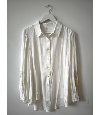 selectedbystijldepartment Blouse rayon lines sleeve, Off white