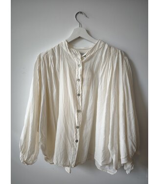 selectedbystijldepartment Blouse wide light cotton, Beige