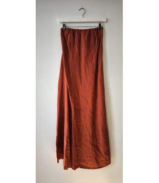 selectedbystijldepartment Dress midi strapless linnen, Orange