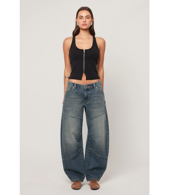 Abrand Jeans barrel Amalie, Mid vintage blue