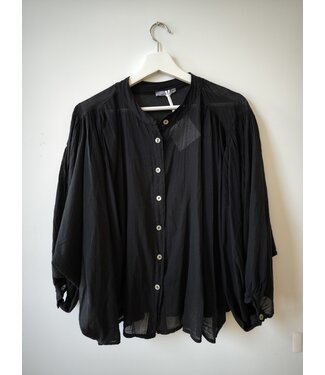 selectedbystijldepartment Blouse wide light cotton, Black