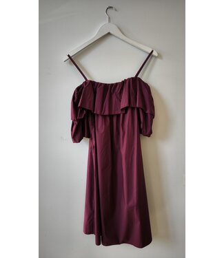 selectedbystijldepartment Dress short singlet ruffle, Brique