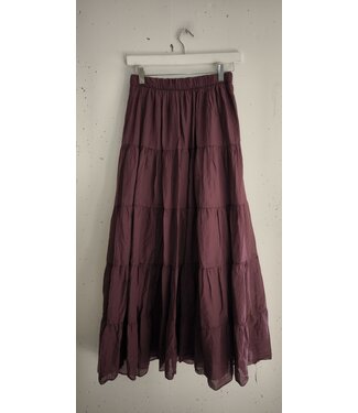 selectedbystijldepartment Skirt maxi cotton flow, Aubergine