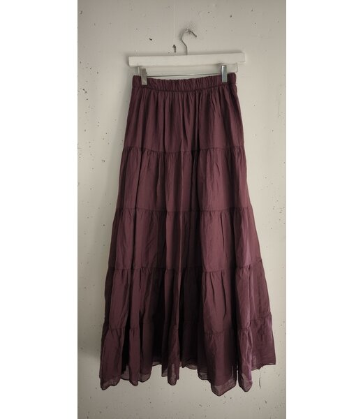selectedbystijldepartment Skirt maxi cotton flow, Aubergine