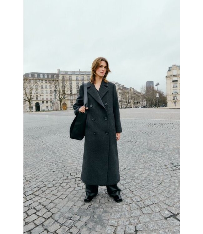InWear Coat Yunah long, Dark grey melange