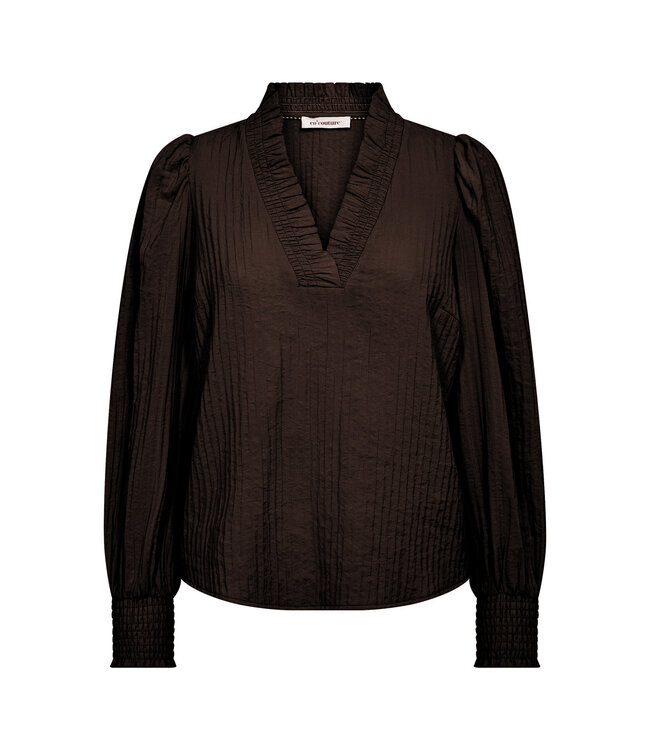 Co'Couture V-Blouse Shina, Dark brown