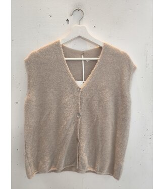 selectedbystijldepartment Gilet top knitted alpaca, Ecru