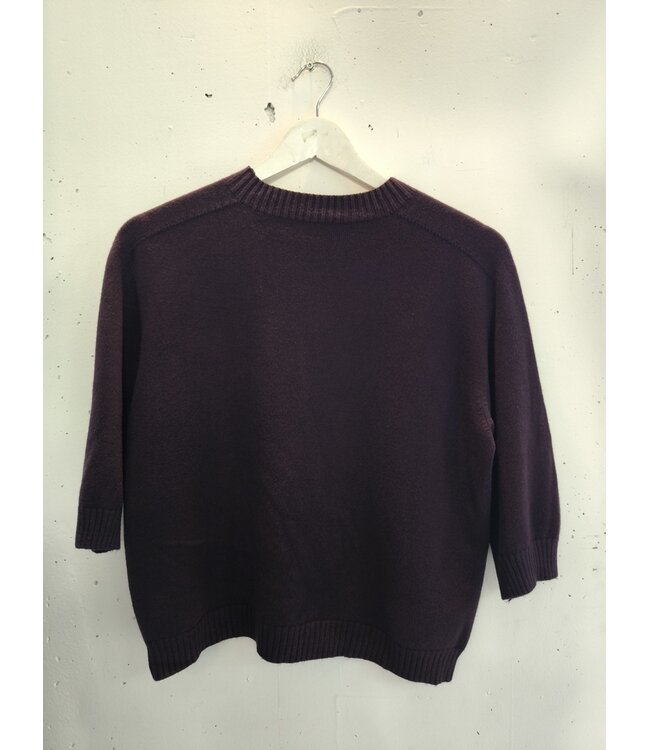 selectedbystijldepartment Sweater top knitted viscose, Aubergine