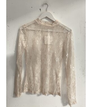 selectedbystijldepartment Longsleeve lace stretch, Ecru