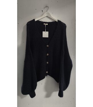 selectedbystijldepartment Cardigan wide knitted button, Navy blue