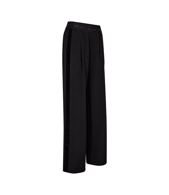 Co'Couture Pant Amina logo shimmer, Black