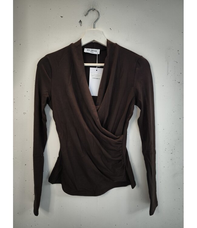selectedbystijldepartment Longsleeve stretch wrap, Brown
