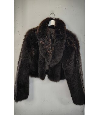 selectedbystijldepartment Coat short fake fur, Brown