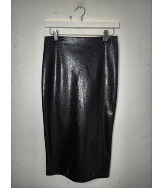 selectedbystijldepartment Skirt pencil faux leather, Black