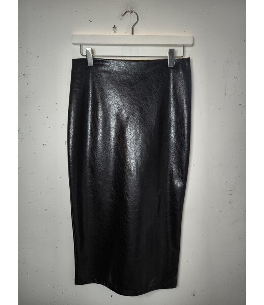 selectedbystijldepartment Skirt pencil faux leather, Black