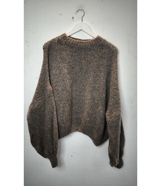 selectedbystijldepartment Sweater short wide knitted, Taupe