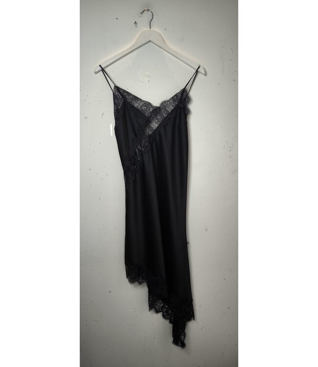 selectedbystijldepartment Singlet dress lace diagonally, Black