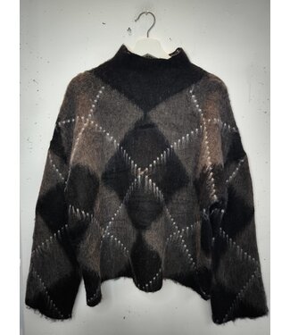 selectedbystijldepartment Sweater diamond shapes, Black grey