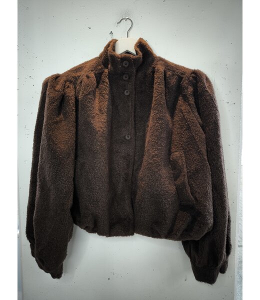selectedbystijldepartment Jacket teddy cropped, Brown